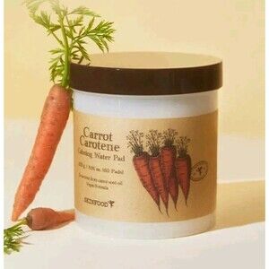 NEW! SKINFOOD Carrot Carotene Calming Water Pad 60 Pads K-Beauty Vegan Skincare